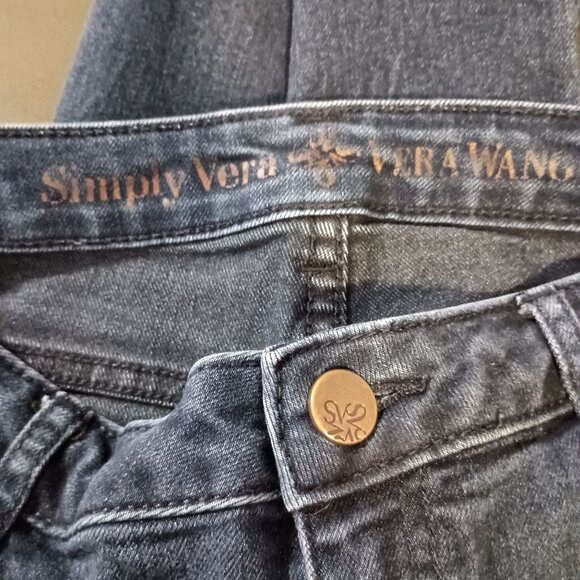 Simply Vera Vera Wang Jeans Women’s 6 Straight Leg Stretch Denim Blue 5 Pocket - Picture 4 of 8